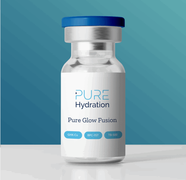 Pure Glow Fusion GHK-Cu, BPC-157 and TB-500 peptide therapy vial