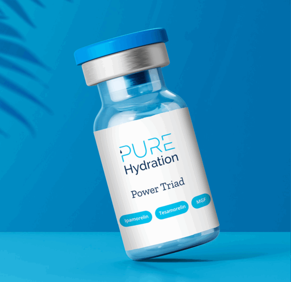 Power Triad tesamorelin, ipamorelin and MGF peptide therapy vial