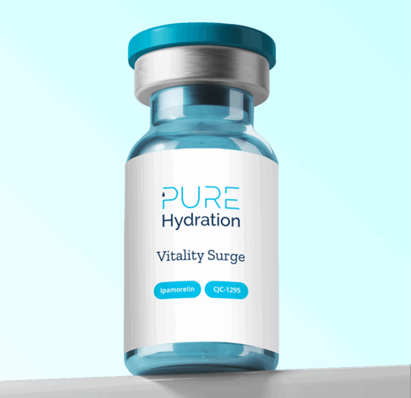 Vitality Surge CJC-1295 and ipamorelin peptide therapy vial